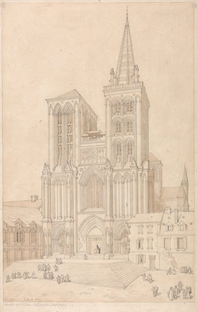 Saint Pierre à Lisieux, Normandie - Façade ouest - John Sell Cotman